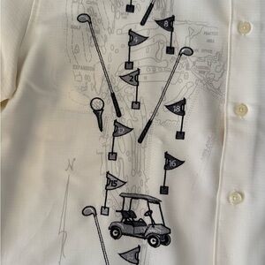 Axis LA Men’s Golf Themed Embroidered Button Down Shirt Size Large